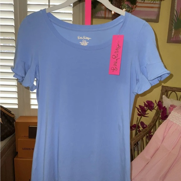 Lilly Pulitzer NWT Sorella Top Blue Peri $68 Size XXS - Picture 9 of 9